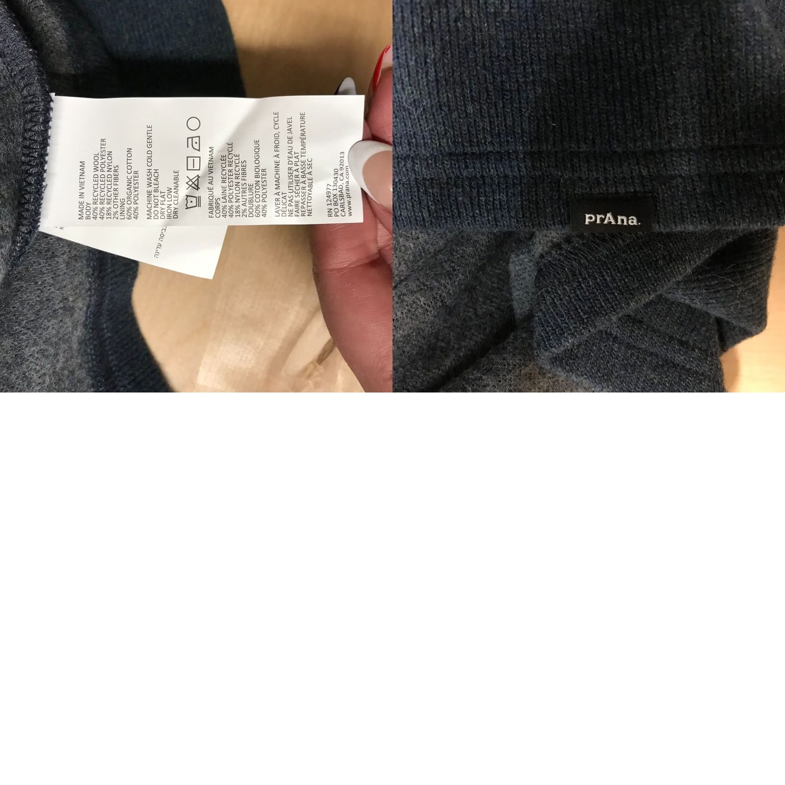 Prana PRANA MEN'S L BLUE 1/4 ZIP WOOL BLEND PULLOVER JACKET STANDARD FIT L Size US L / EU 52-54 / 3 - 8 Thumbnail