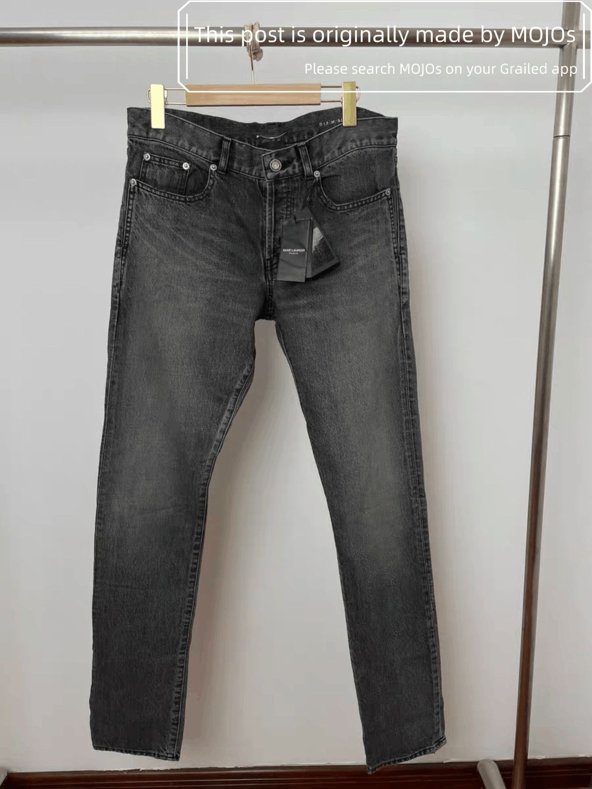Saint Laurent Paris Sz 31 Saint Laurent Paris D18 Ash Gray basic Denim mojos730 Size US 31 - 1 Thumbnail