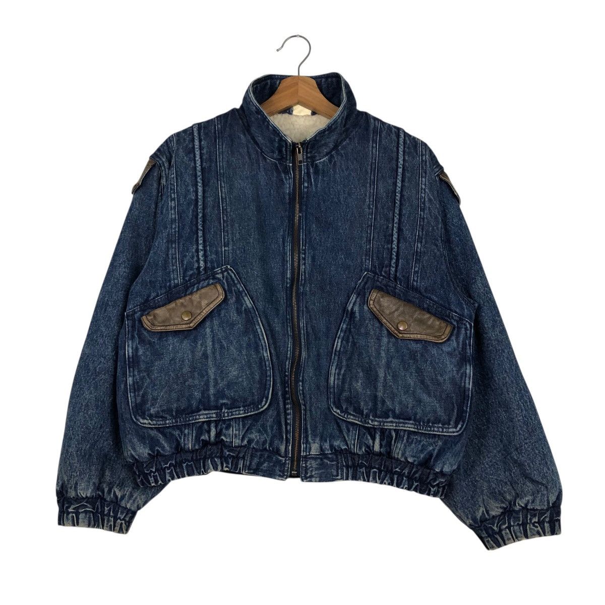 Japanese Brand 📌Vintage Bomber Denim Jacket Unbranded Blanket Issey Miyake Size US M / EU 48-50 / 2 - 2 Thumbnail