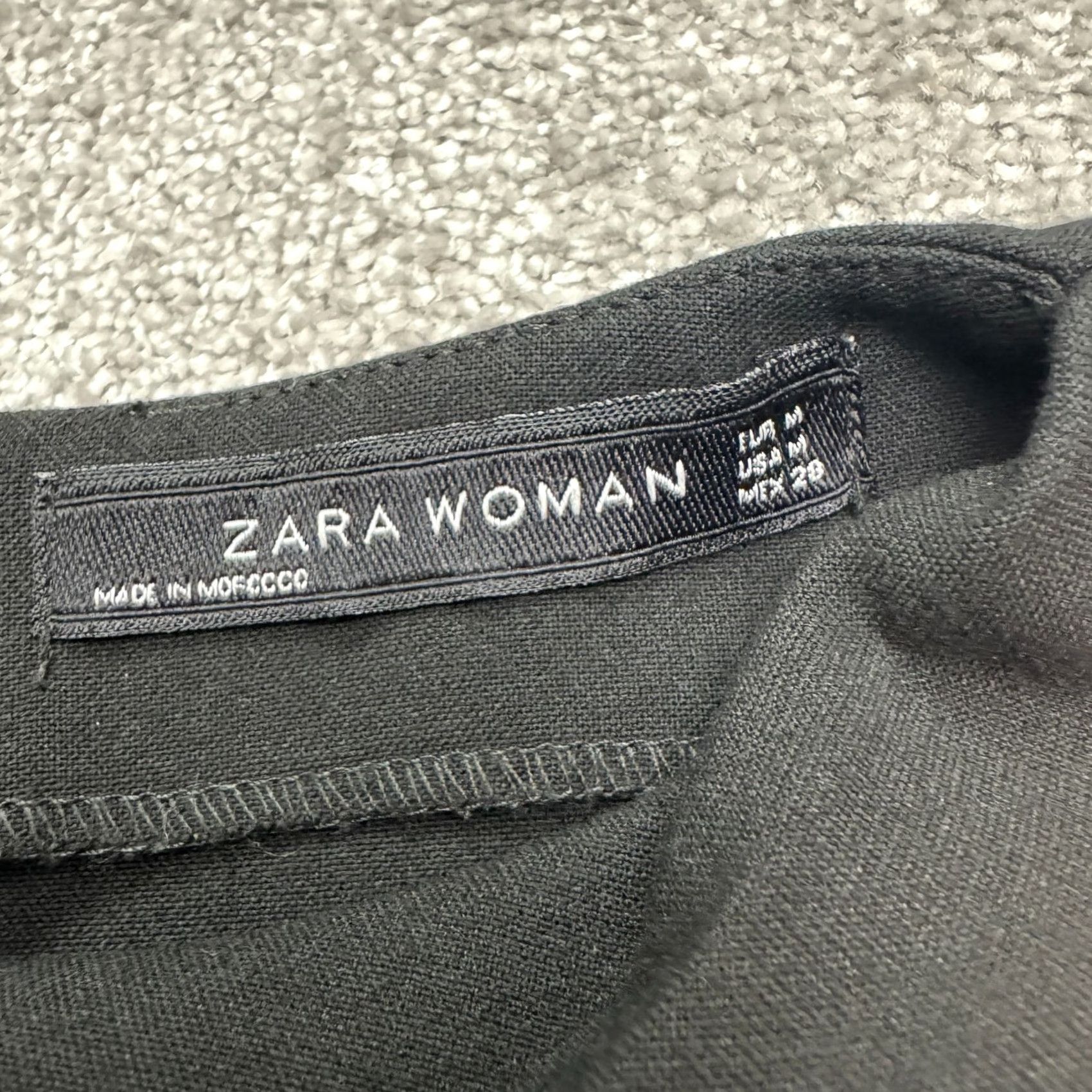 Zara Zara Dress Womens Medium Black A-Line 3/4 Sleeve Ruffle Hem Knee Length Size M / US 6-8 / IT 42-44 - 5 Thumbnail