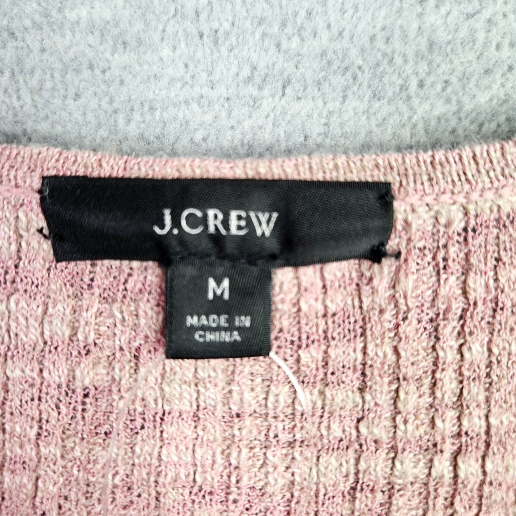 J.Crew J.CREW Women’s Medium Pink Knit Blouse NWT Ruffle Sleeve Marled Cotton Blend Crewneck Long Sleeve Regular Fit All Seasons Shirt Women M Pink NWT Size M / US 6-8 / IT 42-44 - 7 Thumbnail