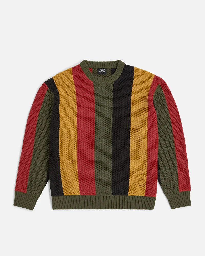 Patta o1mle0426 Patta Striped Honeycomb Knitted Sweater Size US S / EU 44-46 / 1 - 1 Thumbnail