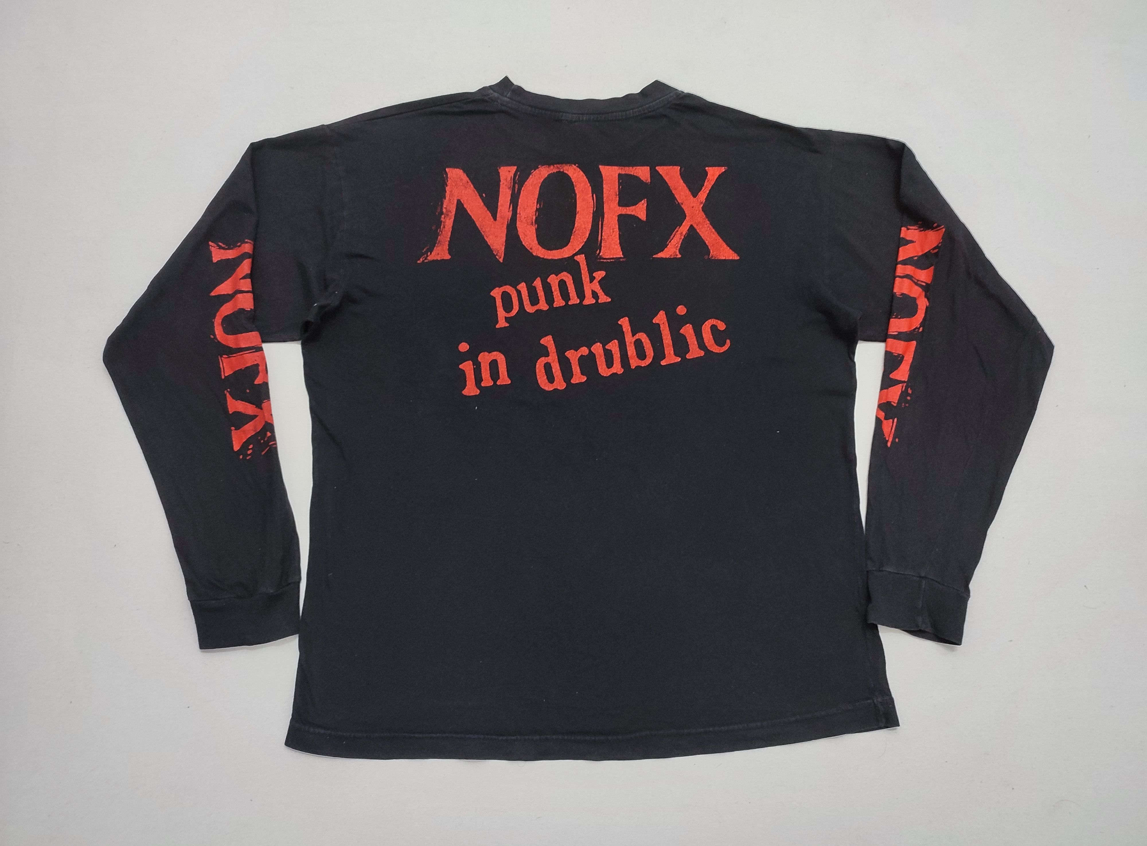 Vintage Vintage 1990s NOFX Punk In Drublic Album Long Sleeve Tee Size US XL / EU 56 / 4 - 2 Thumbnail