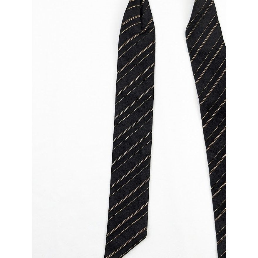 Saint Laurent Paris o1rshd1 Q:2 / Size: OS / Scarf Noeud Lavallie in Black/Gold Size ONE SIZE - 8 Thumbnail