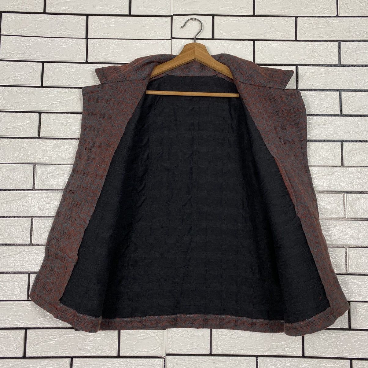 Japanese Brand Vintage Wool Jacket Herringbone Unbranded Issey Miyake Size US M / EU 48-50 / 2 - 14 Thumbnail