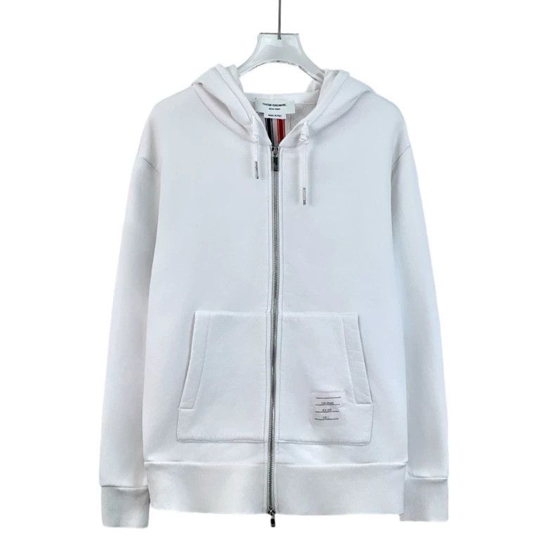 Thom Browne Thom Browne White back striped cotton hooded drawstring zip Size US S / EU 44-46 / 1 - 1 Thumbnail