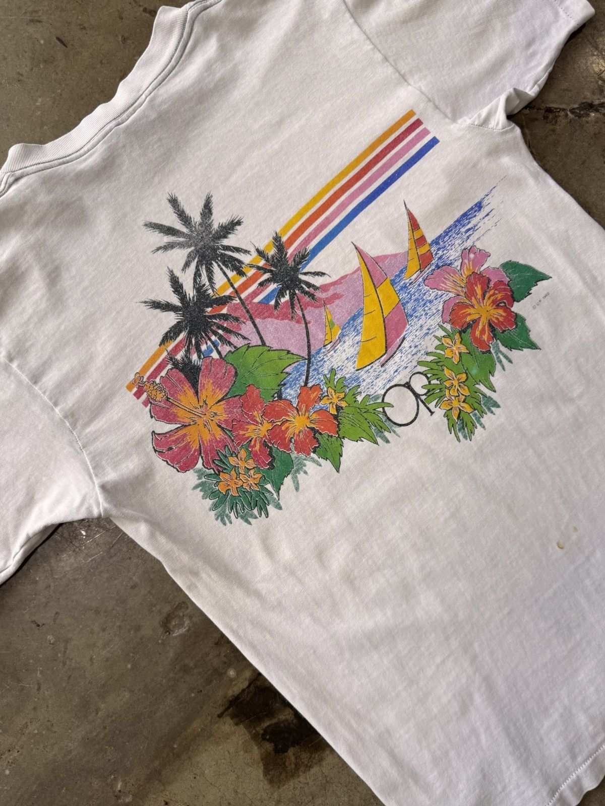 Vintage Vintage 1982 Ocean Pacific Sailing Single Stitch Tee Medium Size US M / EU 48-50 / 2 - 1 Thumbnail