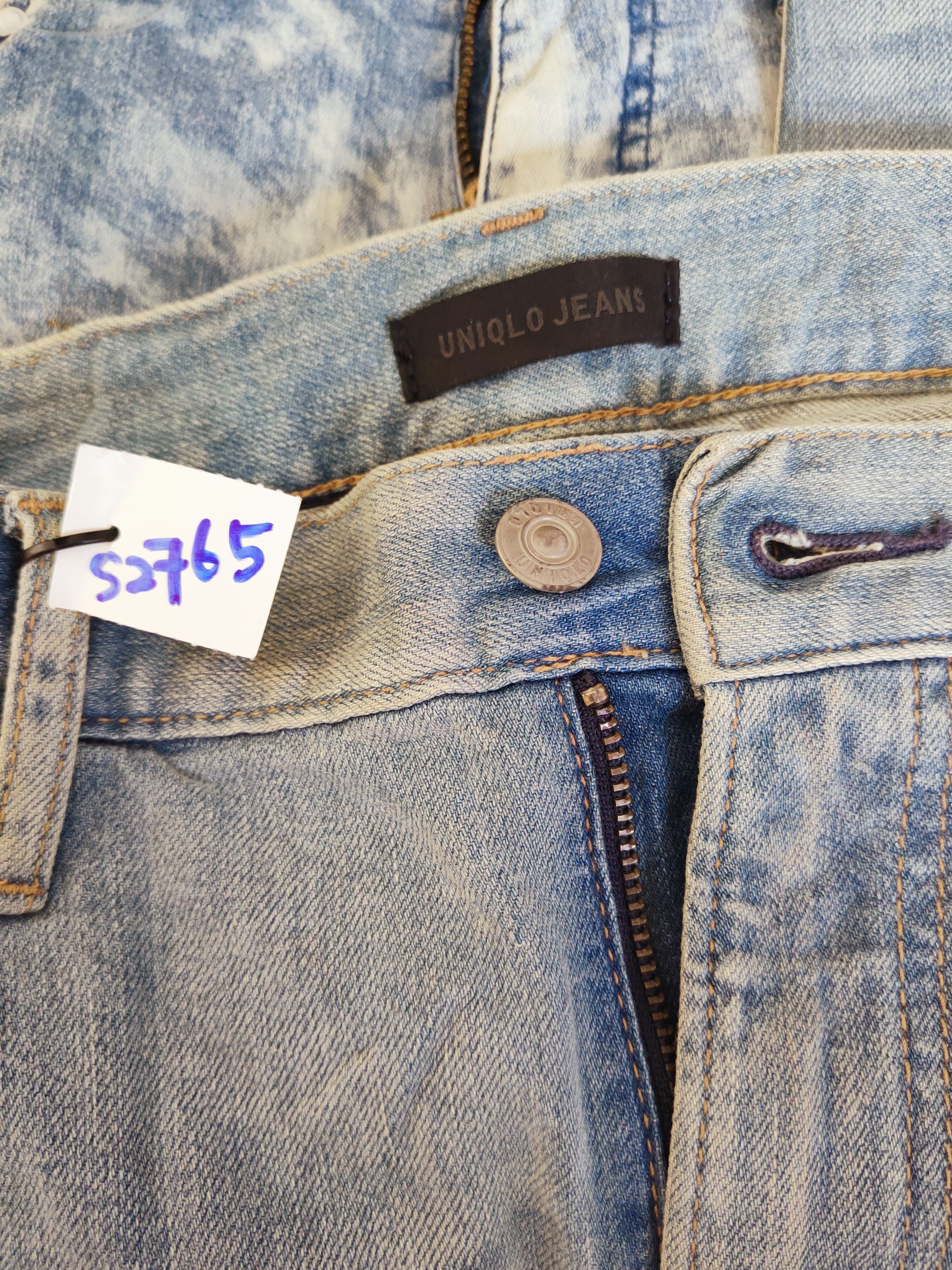 Japanese Brand Uniqlo Blue Faded Distressed Ripped Jeans #S2765 Size US 33 - 16 Thumbnail