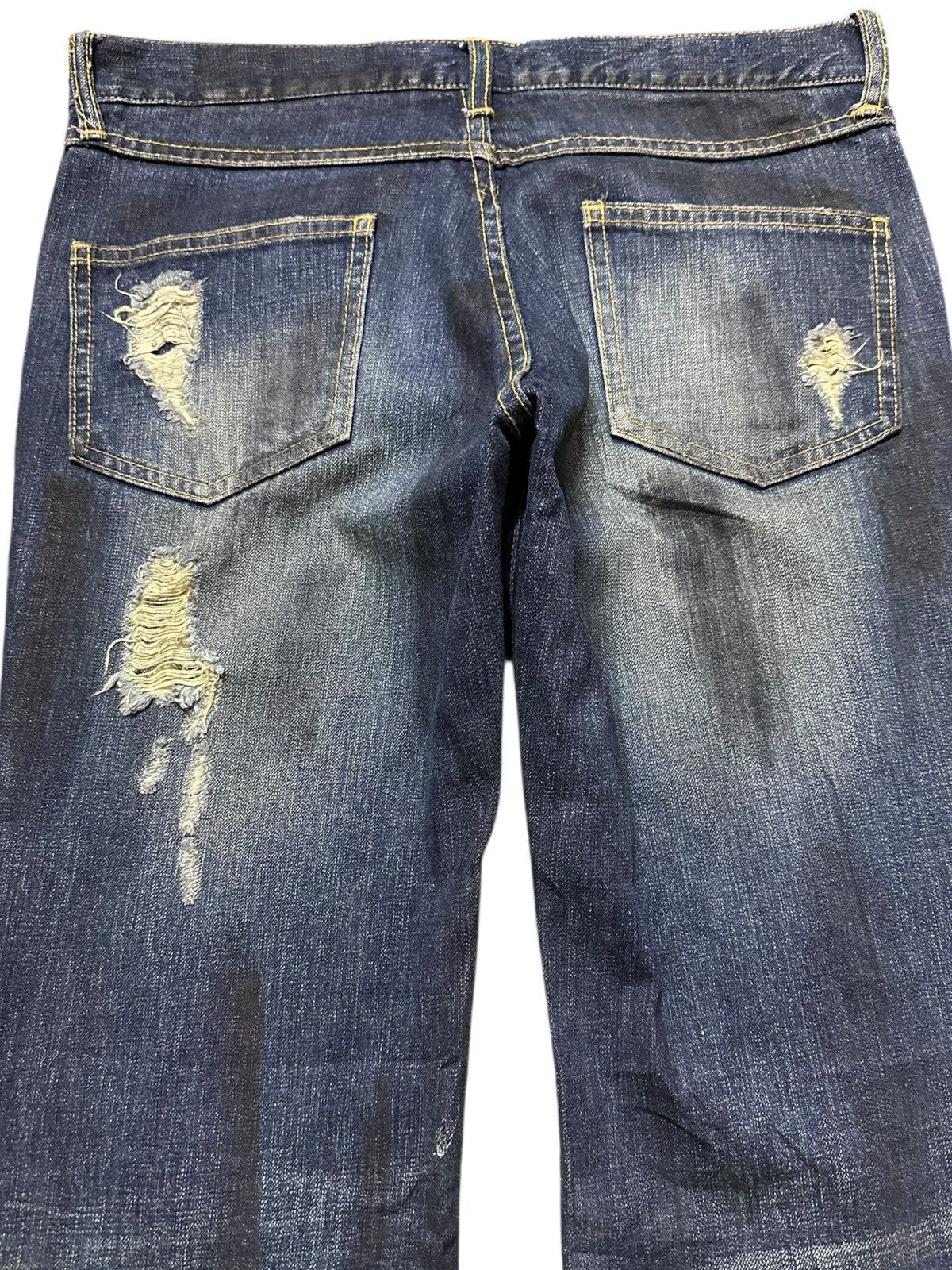 If Six Was Nine Vintage Seil Flare Bootcut Ripped Distressed Denim Size US 31 - 7 Thumbnail
