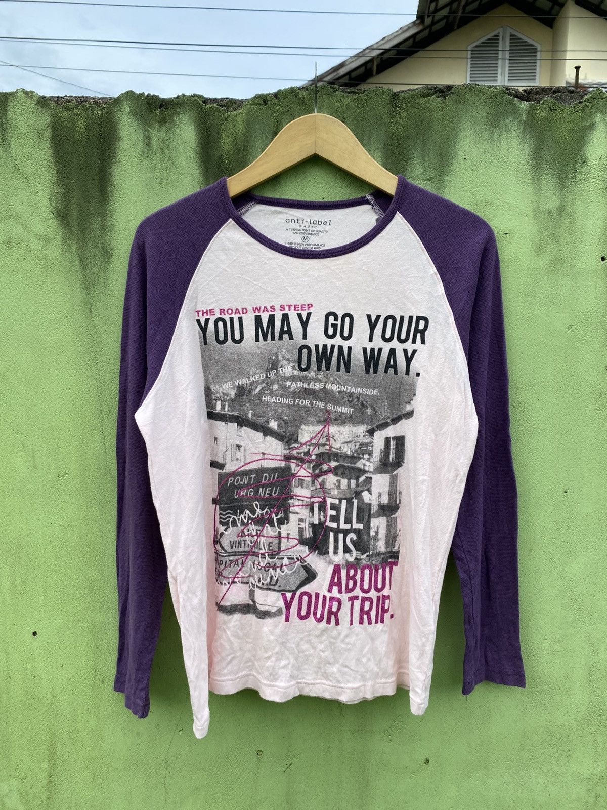 Japanese Brand Anti-Label Raglan Travel Graphic Longsleeve Vintage Style Size US M / EU 48-50 / 2 - 1 Thumbnail