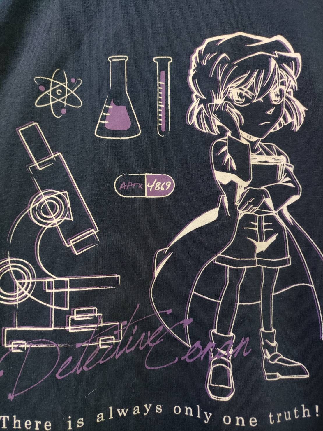 Anime Vtg 00's Detective Conan "There Is Always Only One Truth!" Size US L / EU 52-54 / 3 - 4 Thumbnail