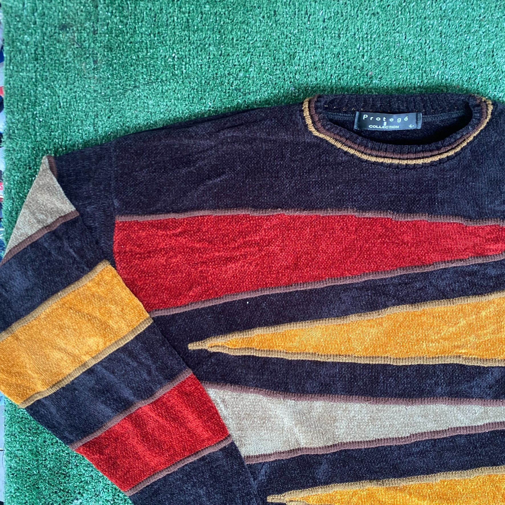 Protege Vintage 90s Coogi Style Sweater Knit Cosby Biggie Geometric Size US L / EU 52-54 / 3 - 2 Thumbnail