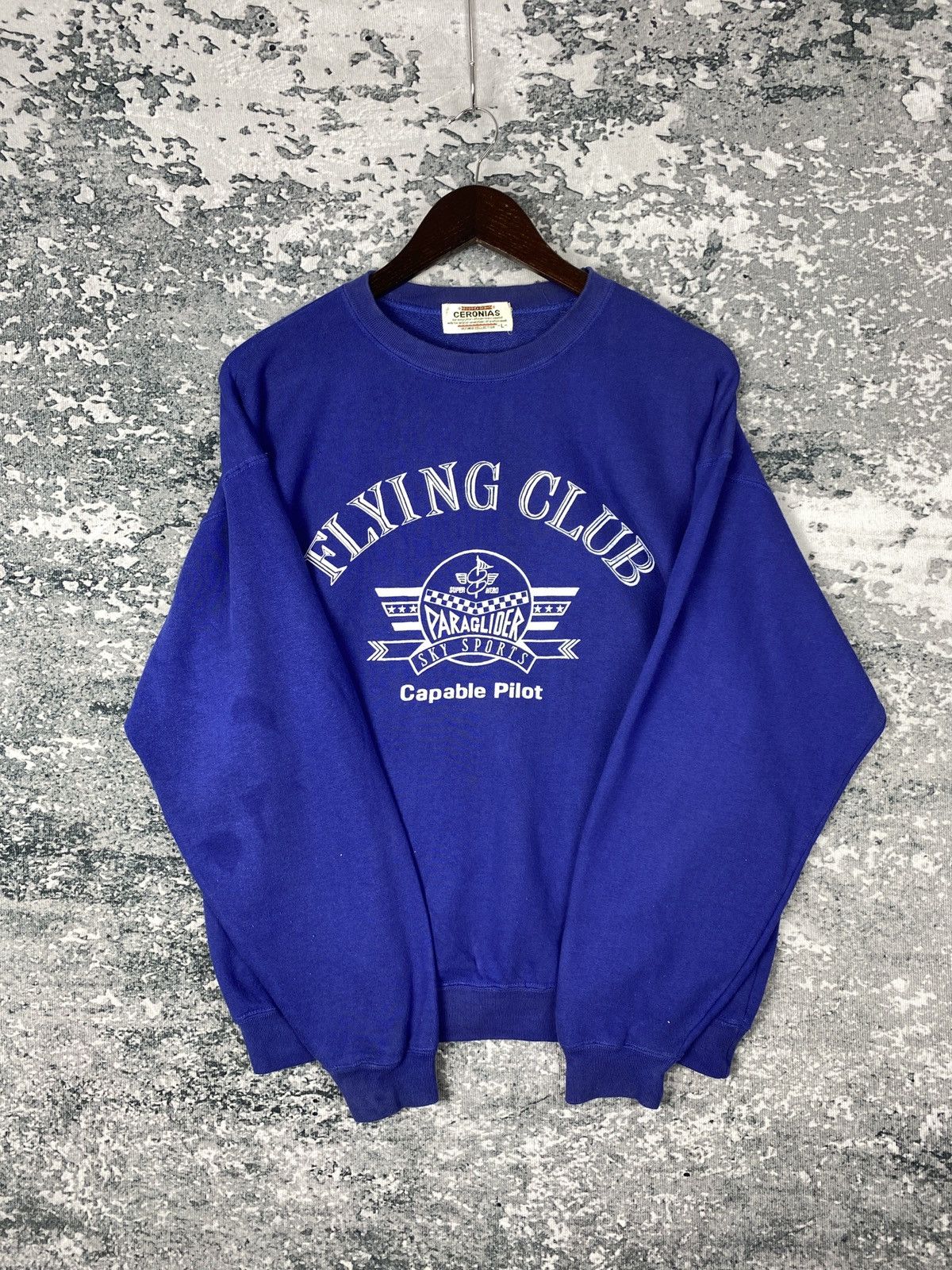 Designer Vintage Ceronias Flying Club Crewneck Sweatshirts Size US L / EU 52-54 / 3 - 6 Thumbnail