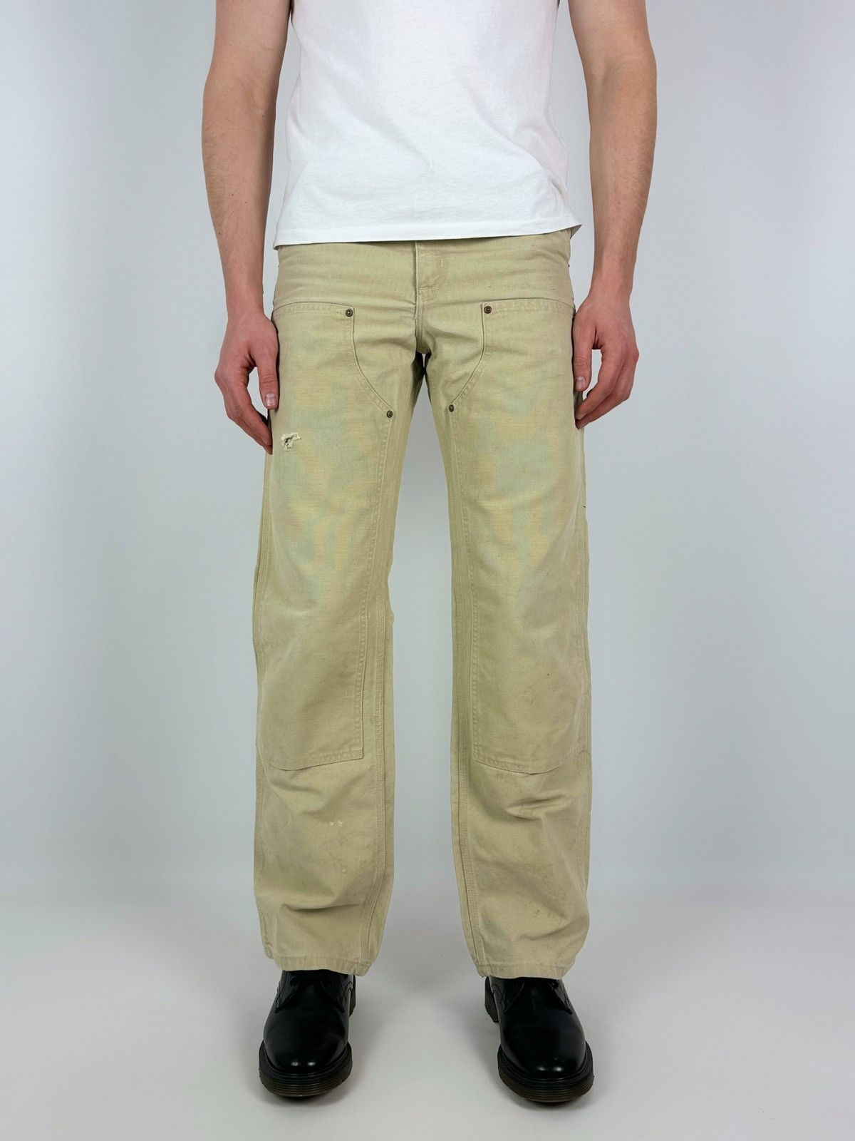 Carhartt 90’s Vintage Carhartt Distressed Double Knee Tan Work Pants Size US 31 - 2 Thumbnail