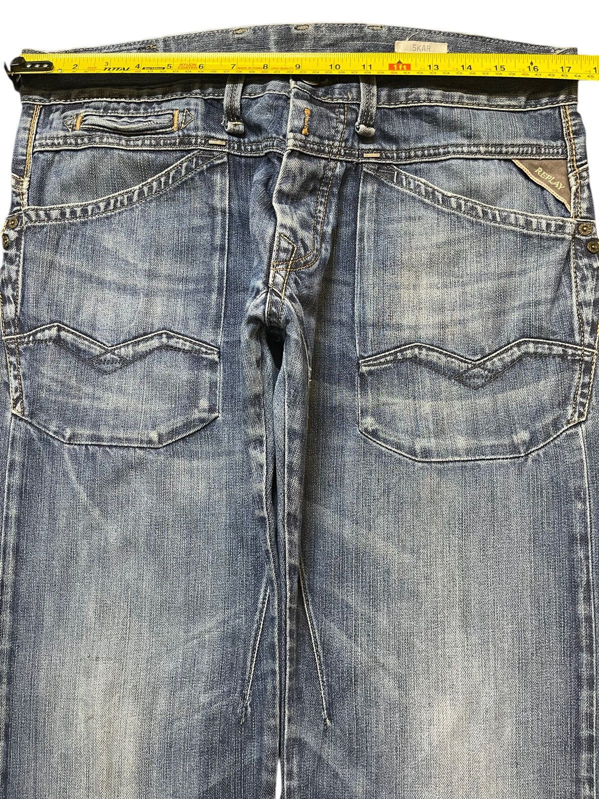 Replay Blue Faded Wash Avant Garde Style Loose Jeans
