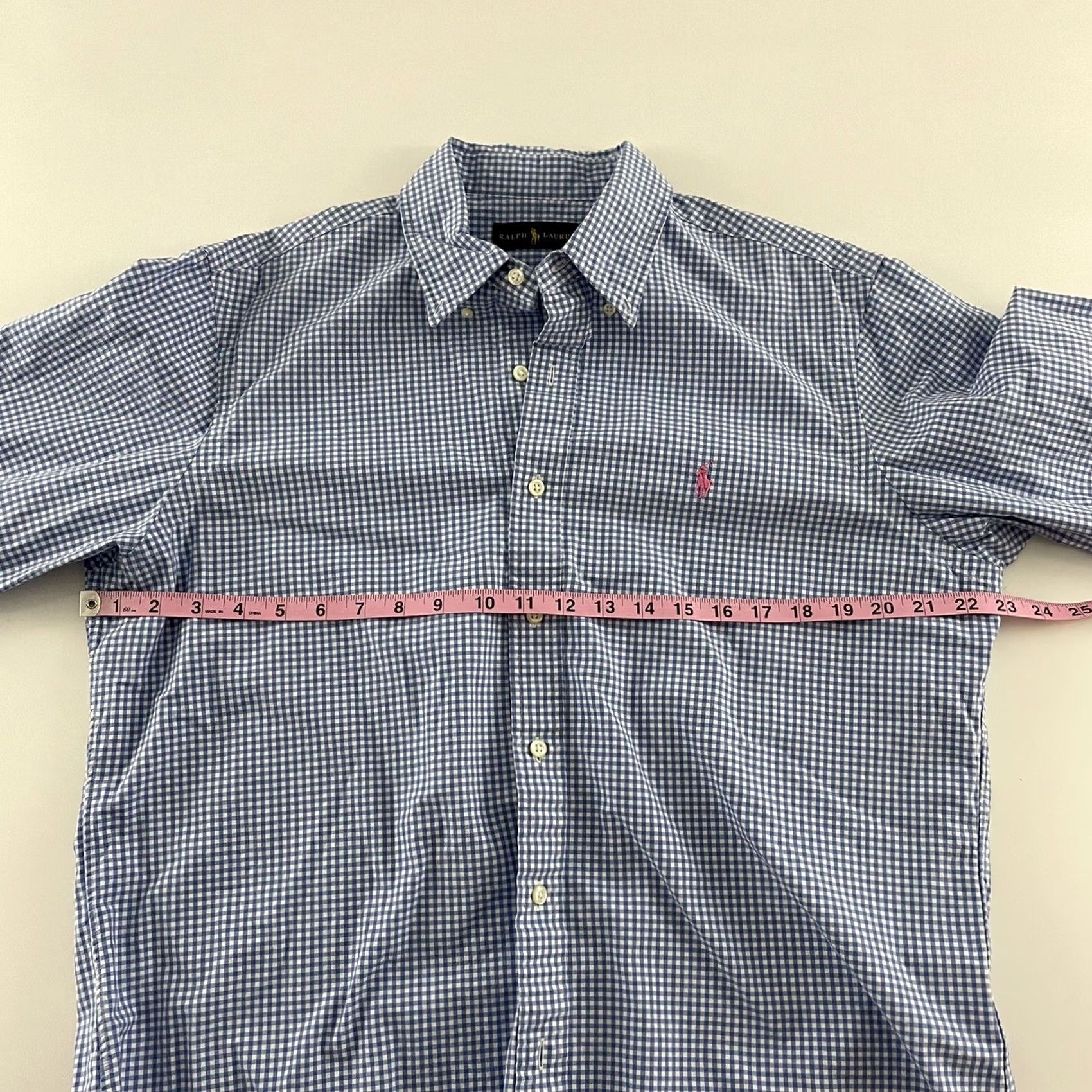 Polo Ralph Lauren Polo Ralph Lauren Shirt Mens L Plaid Long Sleeve Button Front Men Blue White Size US L / EU 52-54 / 3 - 5 Thumbnail