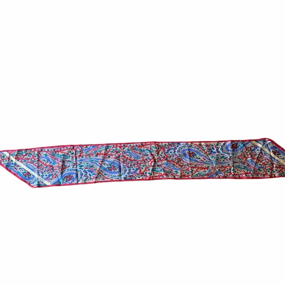 Vintage Vintage Echo Red Floral Paisley Novelty Eclectic Print Scarf Size ONE SIZE - 4 Thumbnail