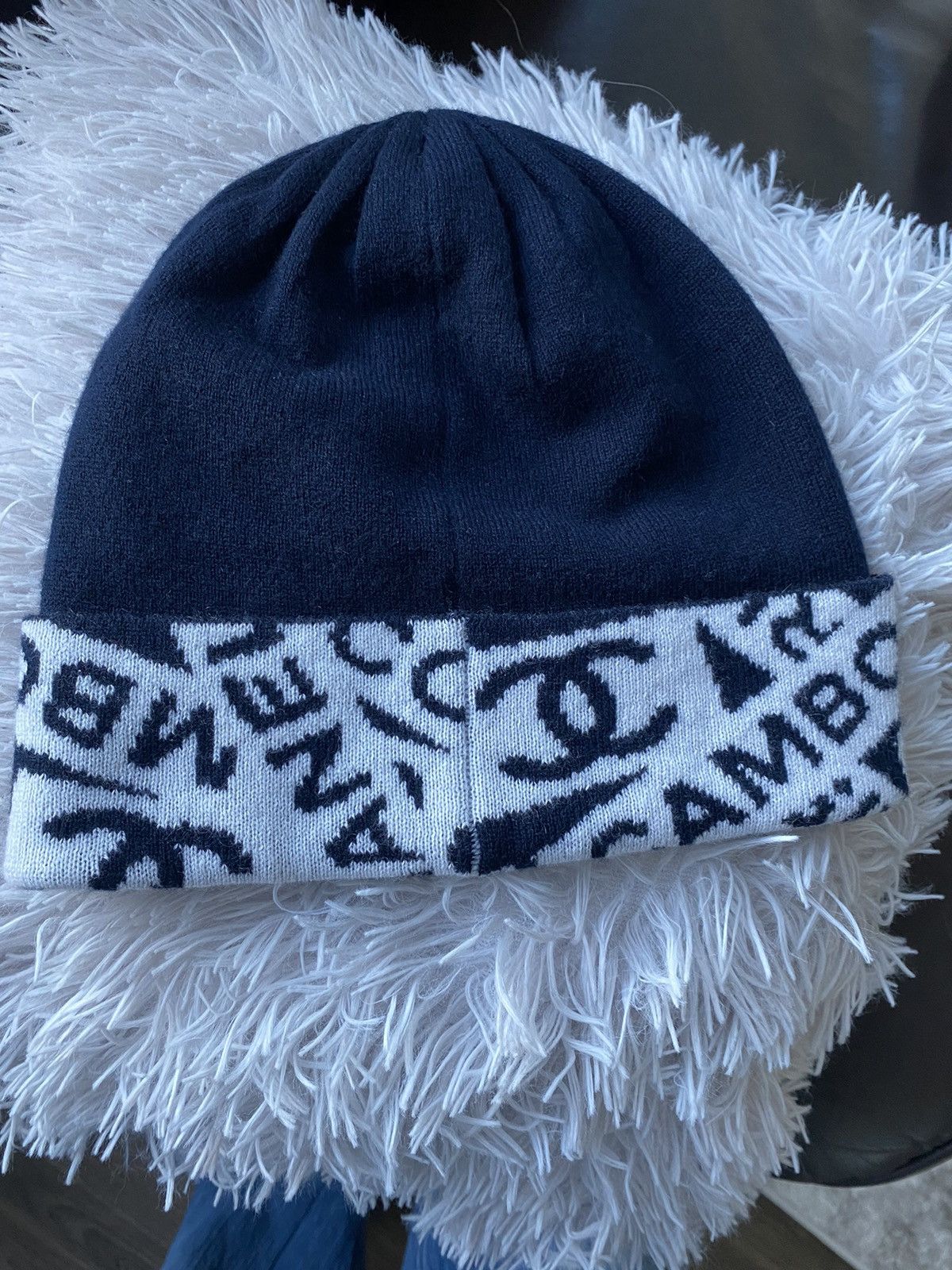 image of Chanel Men’S Beanie in Blue, Men's