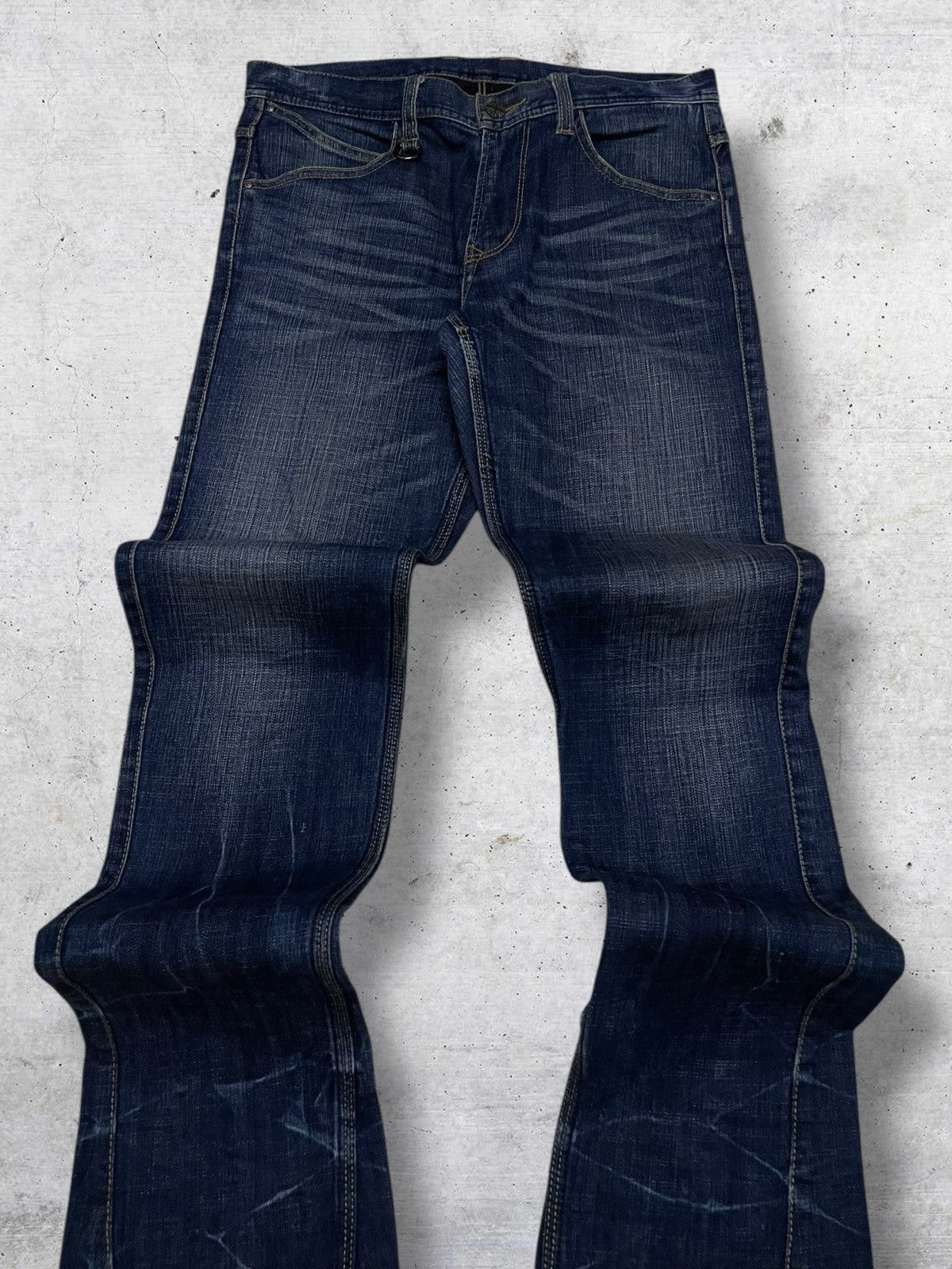 Tornado Mart VINTAGE HIDEWAYS NICOLE 90S JAPAN DESIGNER FLARED CUT DENIM Size US 30 / EU 46 - 4 Thumbnail