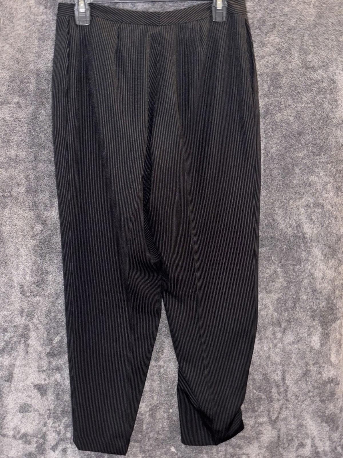 Other Anne Klein Black Pinstripe Dress Pants 6P Petite Straight Size 28" / US 6 / IT 42 - 5 Thumbnail
