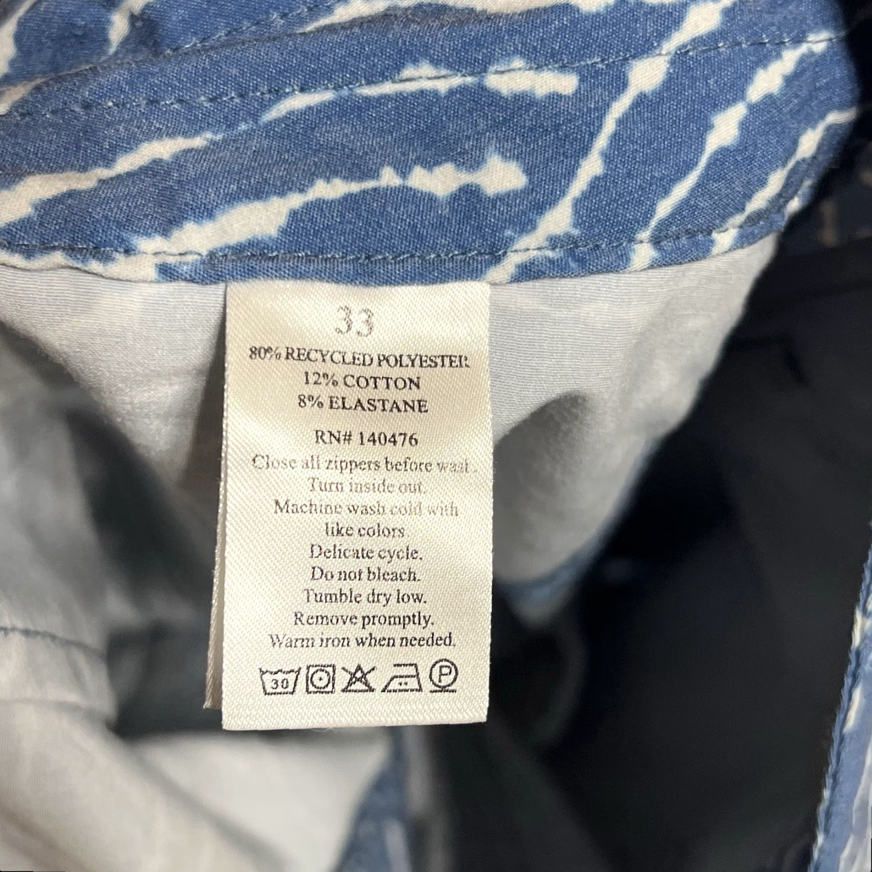 Faherty Faherty Board Swim Shorts Mens 33 Blue Wave Pattern Trunks Size US 33 - 6 Thumbnail