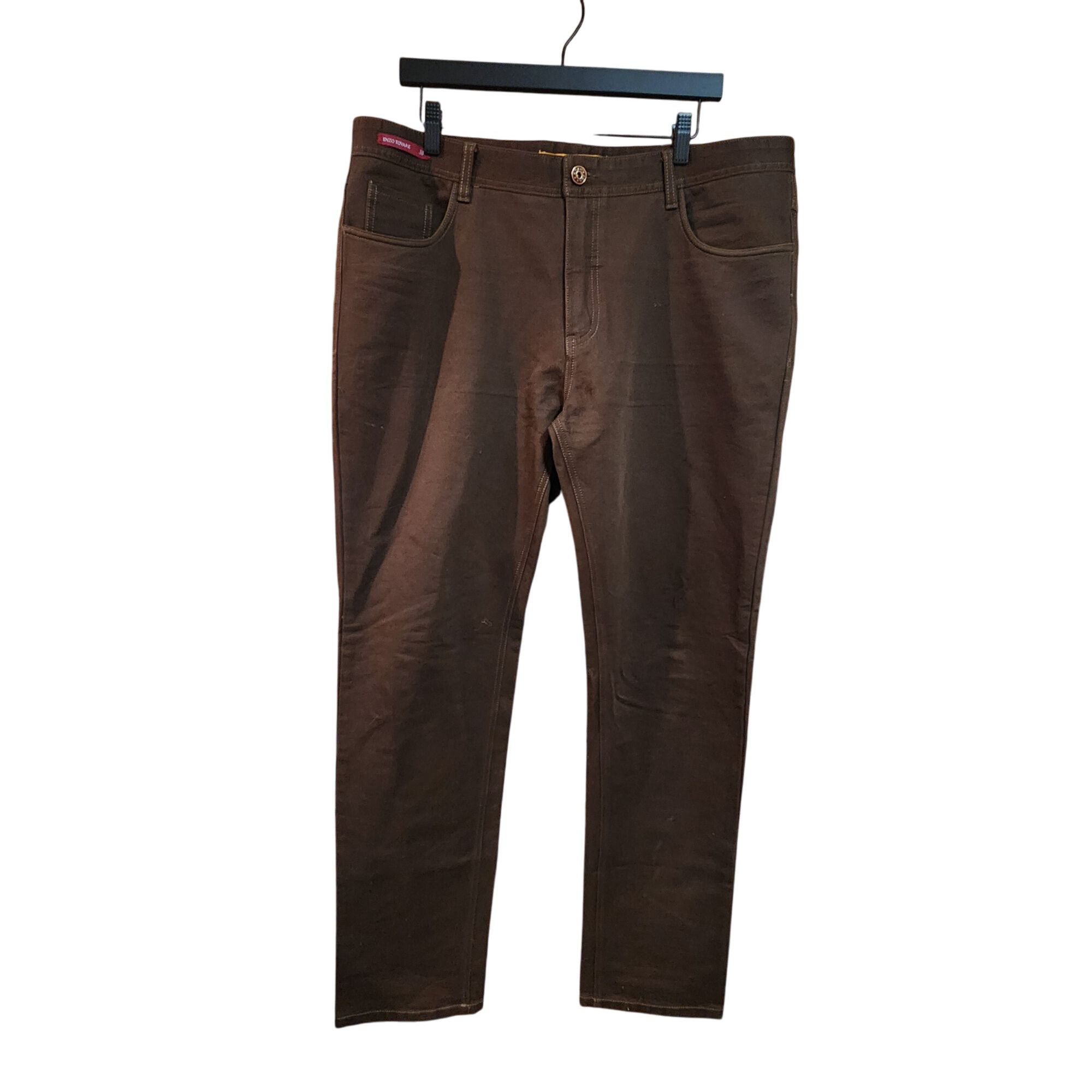 Other Enzo Tovare Mens Brown Denim Jeans Size 38 Straight Fit Casu Size US 38 / EU 54 - 1 Thumbnail