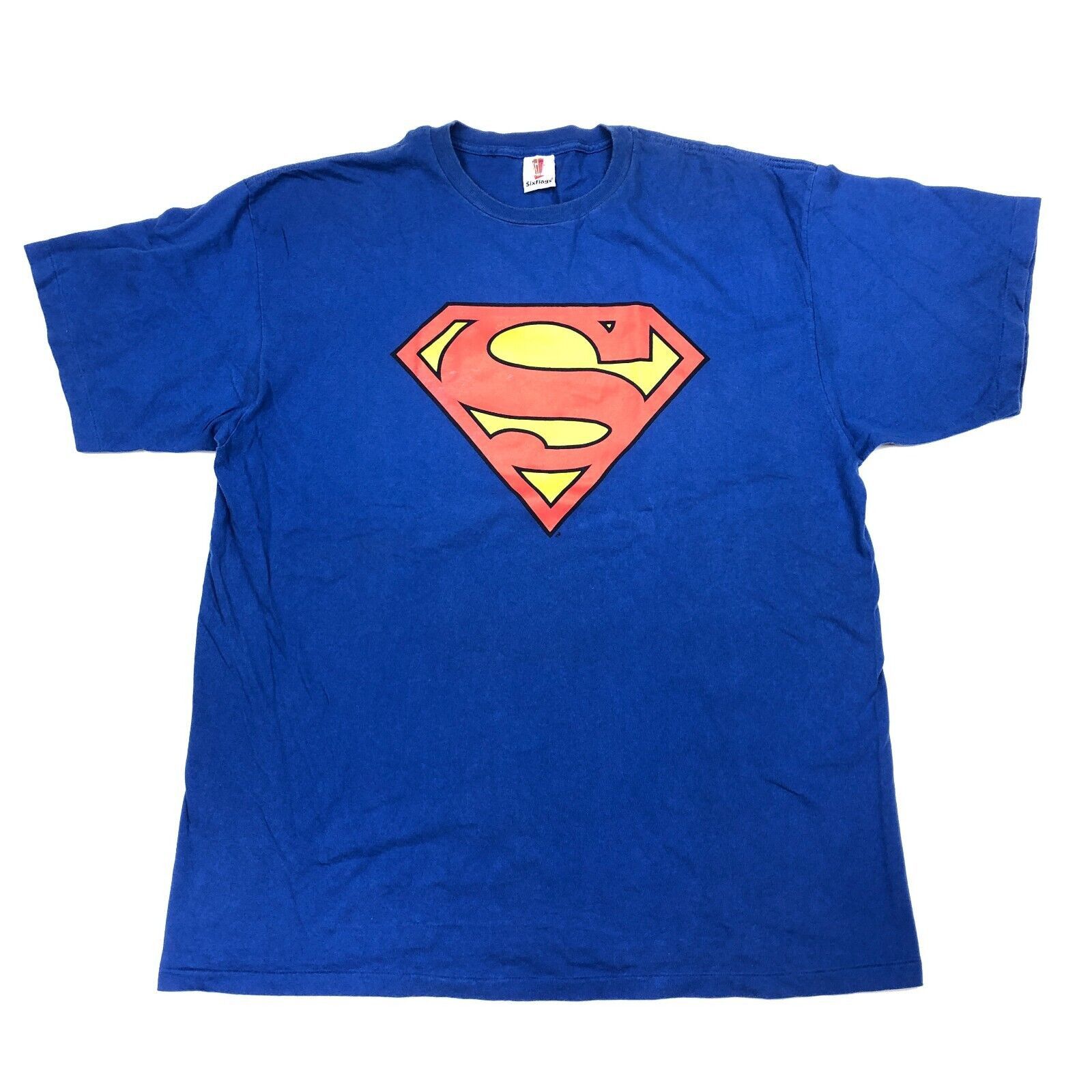 DC Comics × Vintage Vintage 2002 Six Flags Superman DC Comics Logo Blue Tee XXL Size US XXL / EU 58 / 5 - 1 Thumbnail