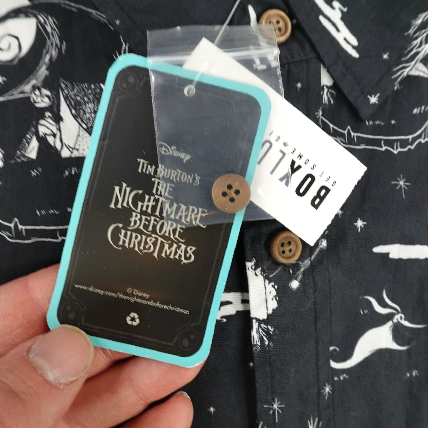 Disney VINTAGE Disney Shirt Button-Up Small Black Graphic Print Nightmare Before Christmas Mens Size US S / EU 44-46 / 1 - 5 Thumbnail