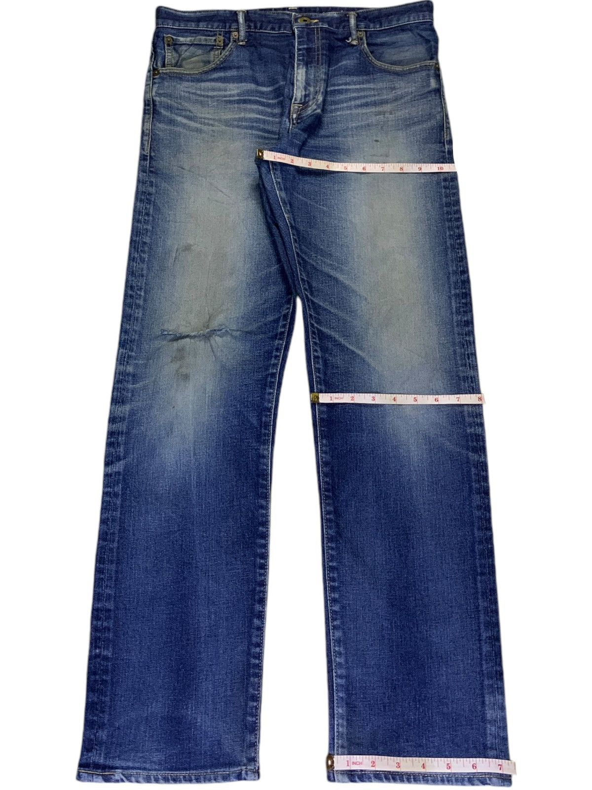 Japan Blue Vintage Japanese Japan Blue Mud Wash Distress Slim Fit Jeans Size US 32 / EU 48 - 14 Thumbnail