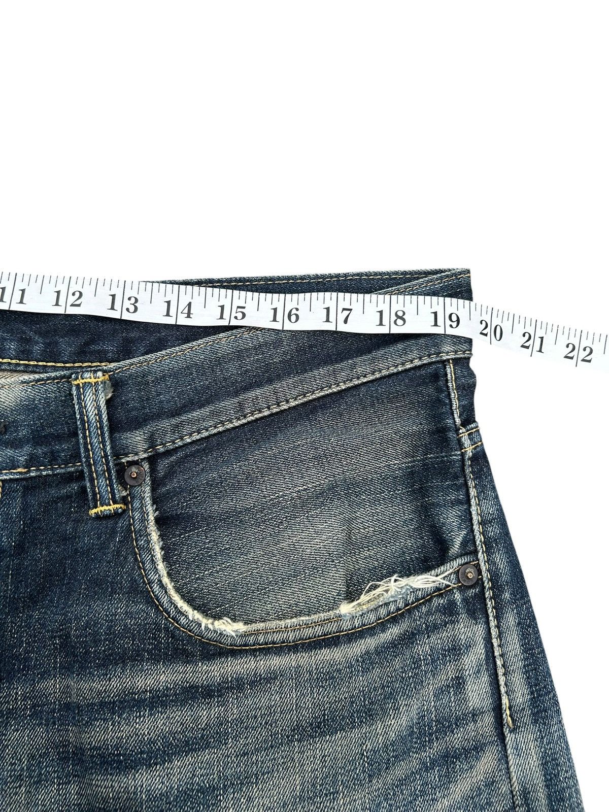 Kapital Vintage Buckle Back Edwin Selvedge Distressed Denim Jeans Size US 39 - 18 Thumbnail