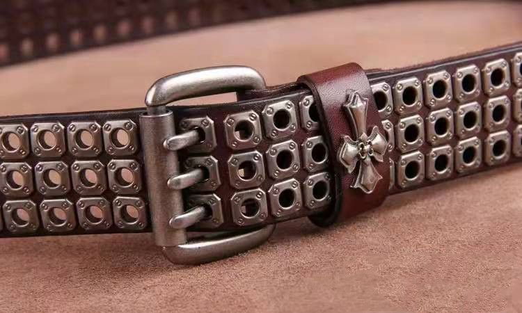 Leather Studded Heavy Metal Leather Belt Size ONE SIZE - 1 Thumbnail