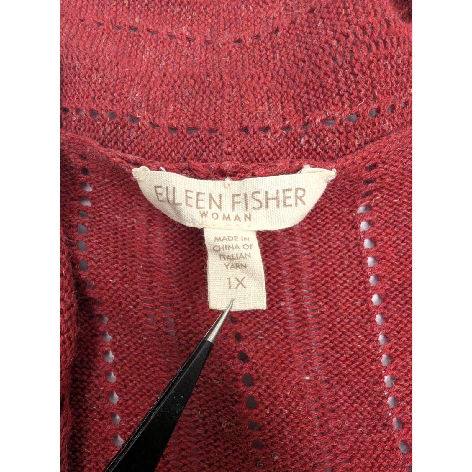 Eileen Fisher Eileen Fisher Cardigan Open Front Long Sleeve Duster Maroon 1X Women Sweater Casual Caprice 1X? Size XL / US 12-14 / IT 48-50 - 7 Thumbnail
