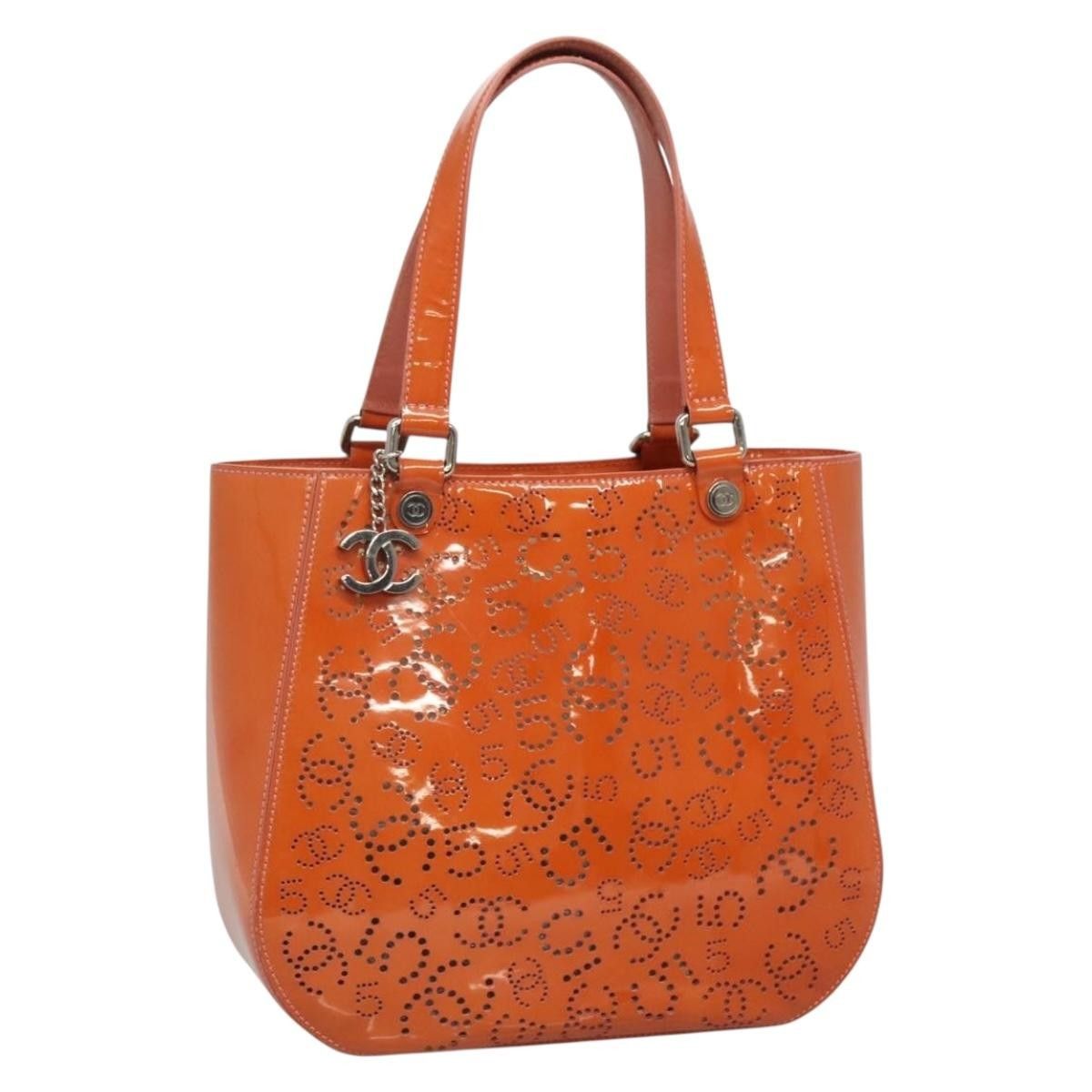 Chanel CC No.5 Shopping Tote Perforated Patent