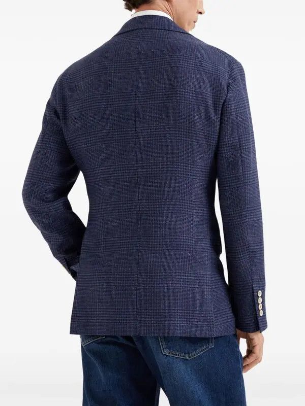 Brunello Cucinelli o1y0526 Single-breasted Blazer in Blue Size US S / EU 44-46 / 1 - 4 Thumbnail