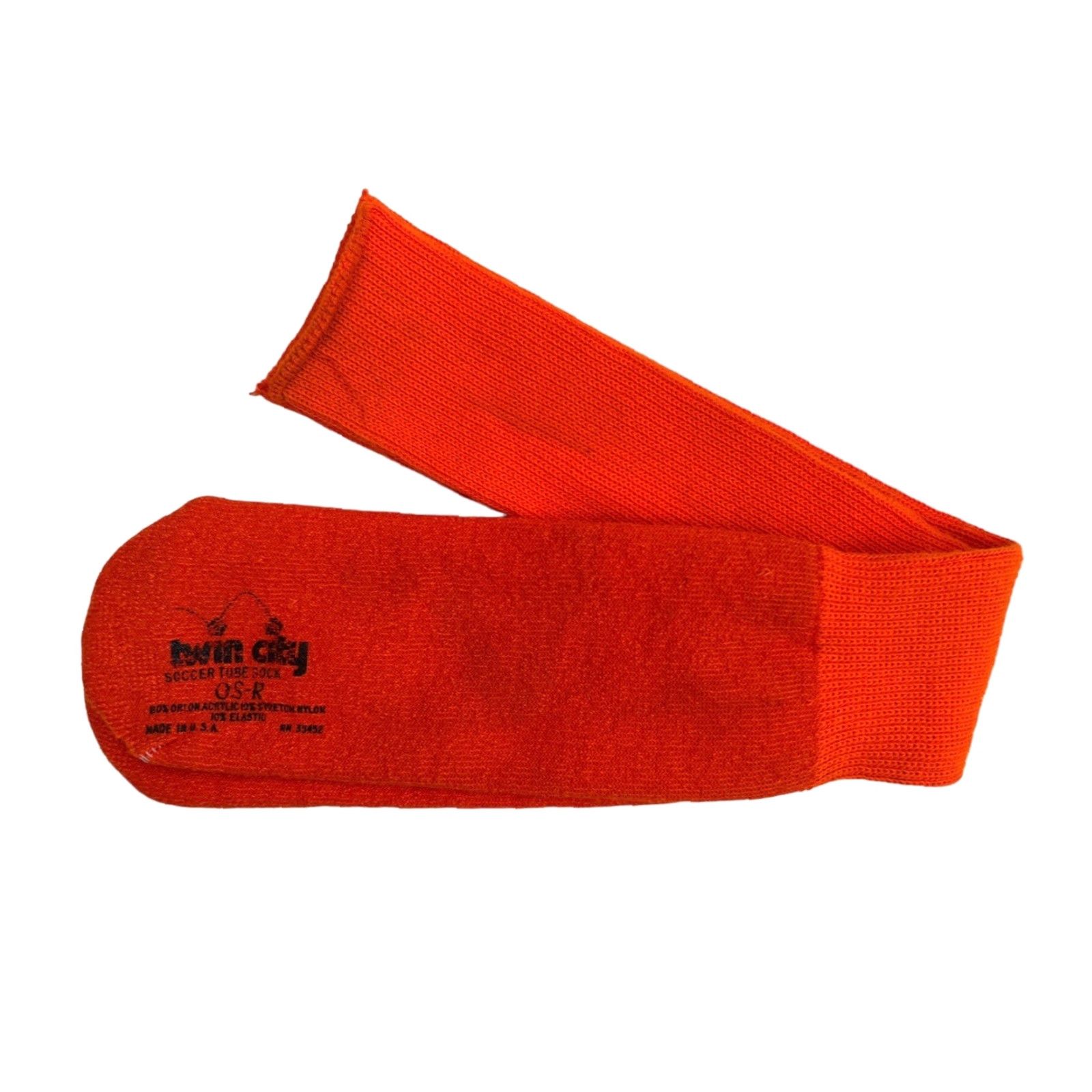 Vintage VINTAGE Twin City Socks ORLON Knee High 80s Orange NOS NWOT Deadstock Men OS-R One Size Size ONE SIZE - 3 Thumbnail
