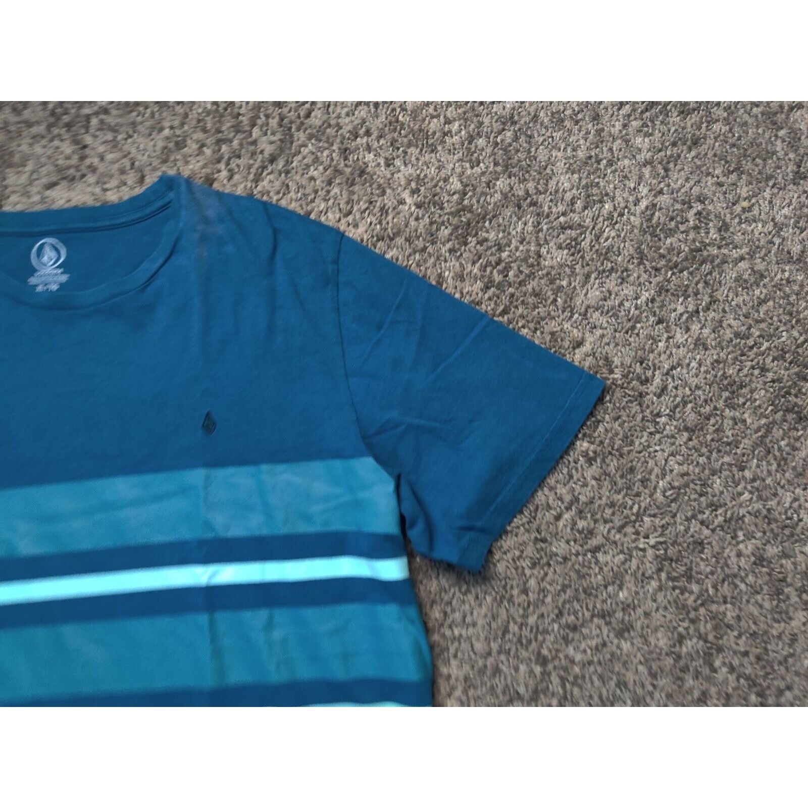 Volcom Volcom Shirt Adult Mens XL Blue Striped Embroidered Size US XL / EU 56 / 4 - 4 Thumbnail