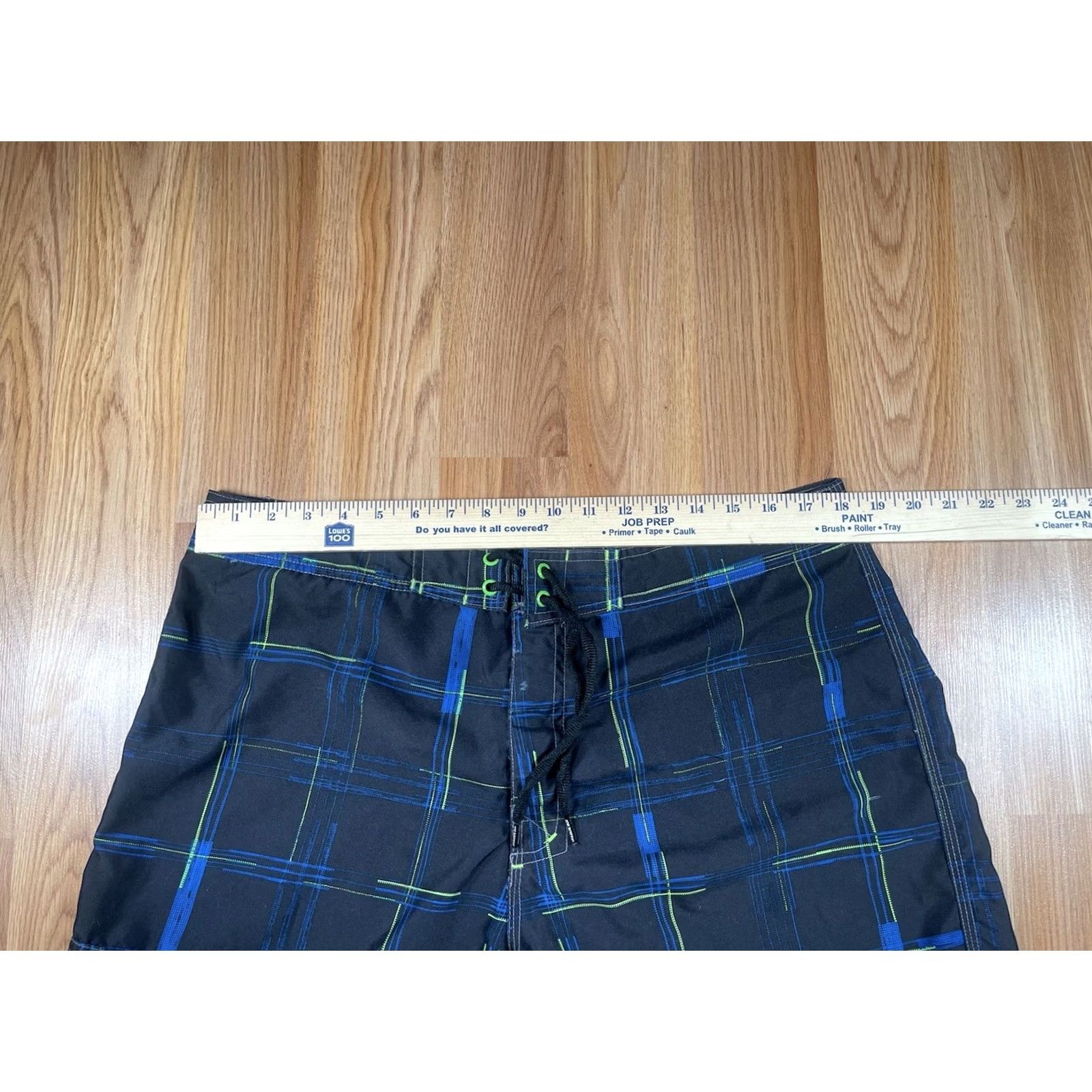 Joe Boxer Joe Boxer Shorts Mens 36 Blue Drawstrings Plaid Swim Trunks Size Polyester Size US 36 / EU 52 - 2 Thumbnail