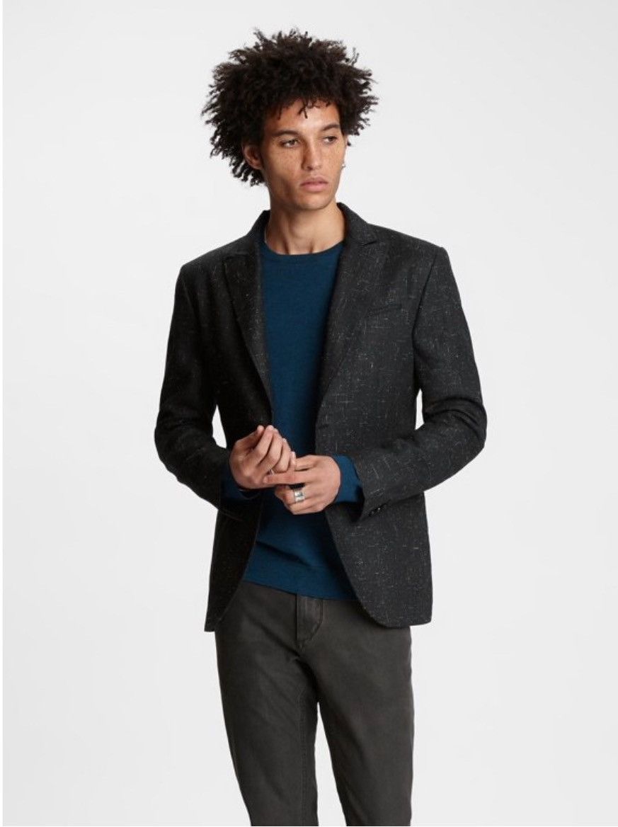 John Varvatos Black Slim-Fit Peak Lapel Two-Button Blazer. Size 50 Size US M / EU 48-50 / 2 - 1 Thumbnail