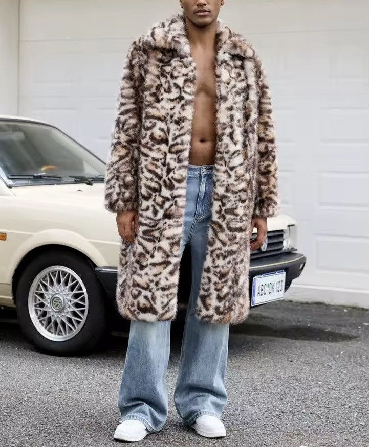 Vintage Leopard Fur Midi Y2K Vintage Style Warm Coat Jacket Size US L / EU 52-54 / 3 - 1 Thumbnail