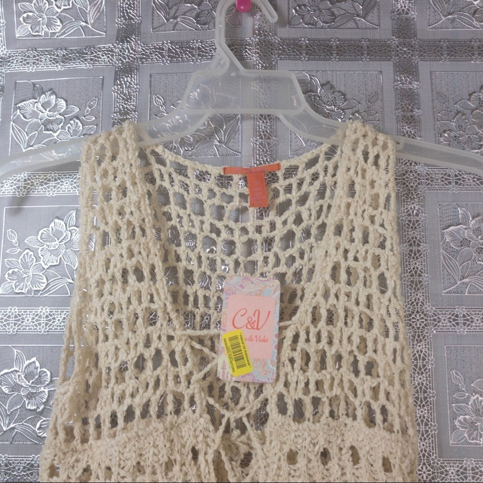Other NWT Chelsea & Violet C&V Woven Crotchet Sweater Size S / US 4 / IT 40 - 5 Thumbnail