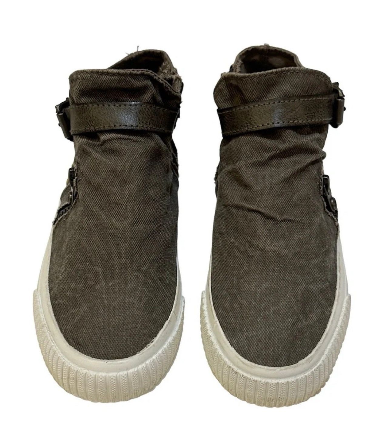 Designer Blowfish Malibu Brown Whiskey HighTop Canvas Sneakers Sz 7.5 Size US 7.5 / IT 37.5 - 3 Thumbnail