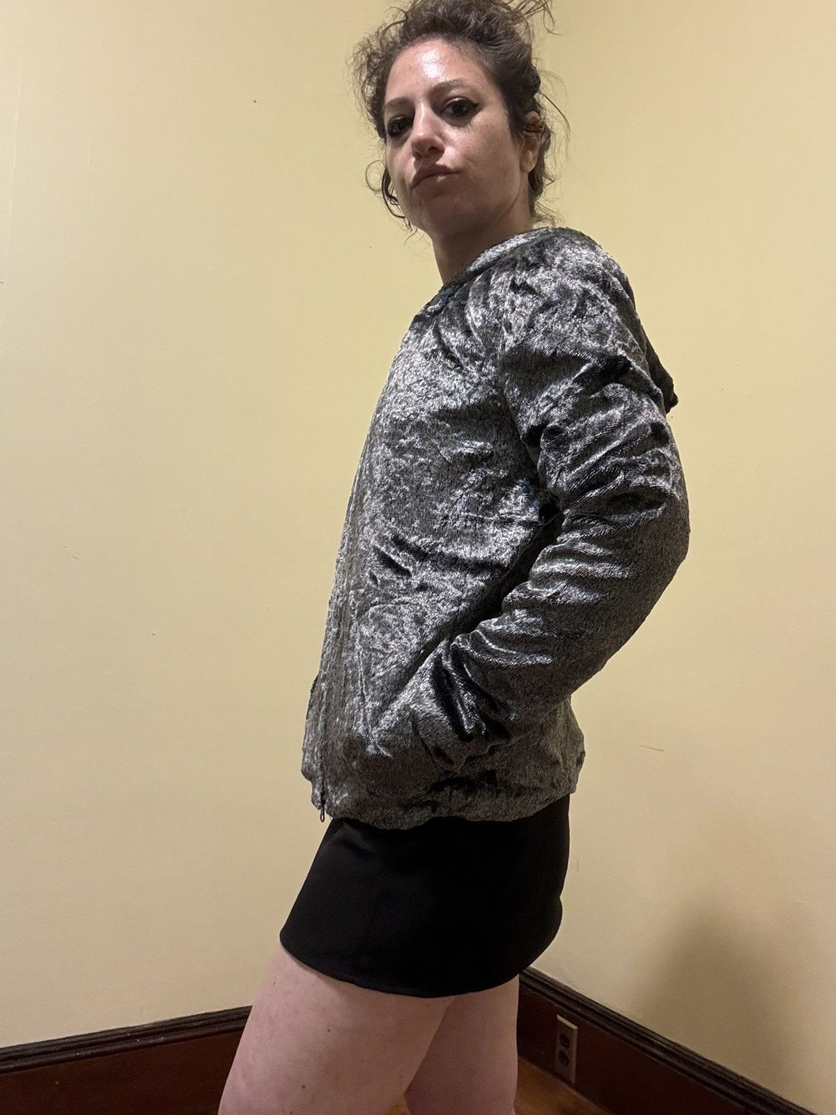Oscar De La Renta Oscar De La Renta Thick SOFT Lined Gray Shimmer VELVET Size M / US 6-8 / IT 42-44 - 5 Thumbnail