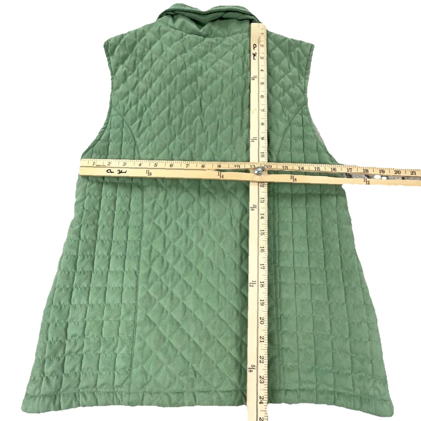Vintage Cabela's Puffer Vest Women M Green Suede Button Up Jacket Outdoors Hiking Size M / US 6-8 / IT 42-44 - 6 Thumbnail