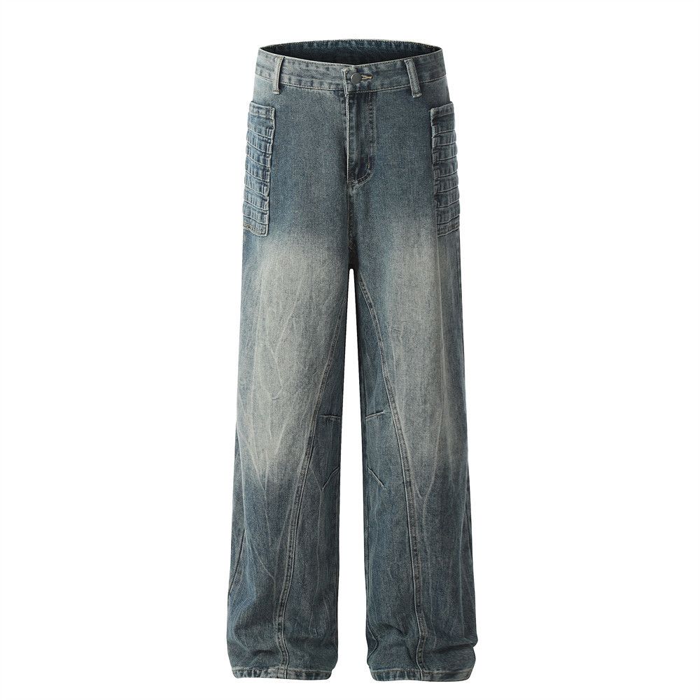 Japanese Brand × Jean Punk gradient washed distressed cargo jeans straight leg Size US 32 / EU 48 - 1 Thumbnail