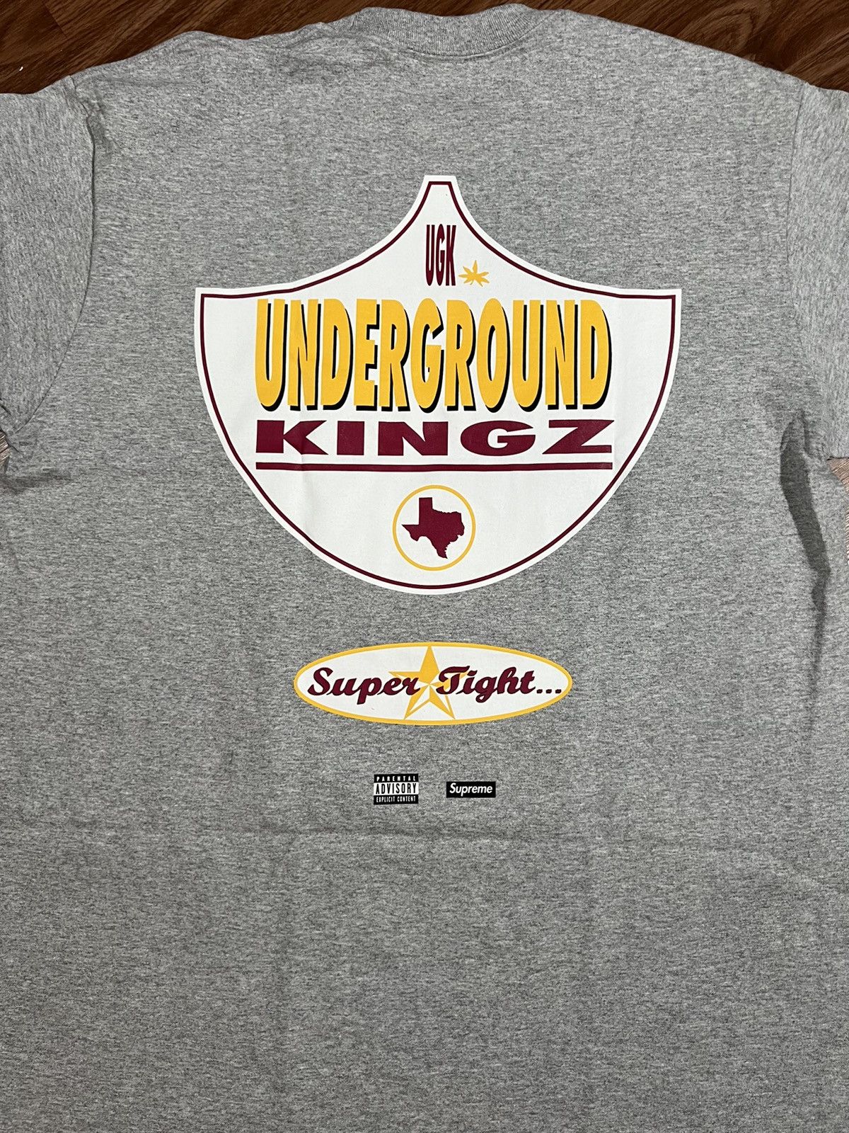 image of Hype x Supreme Ugk Super Tight Tee in Grey, Men's (Size XL)