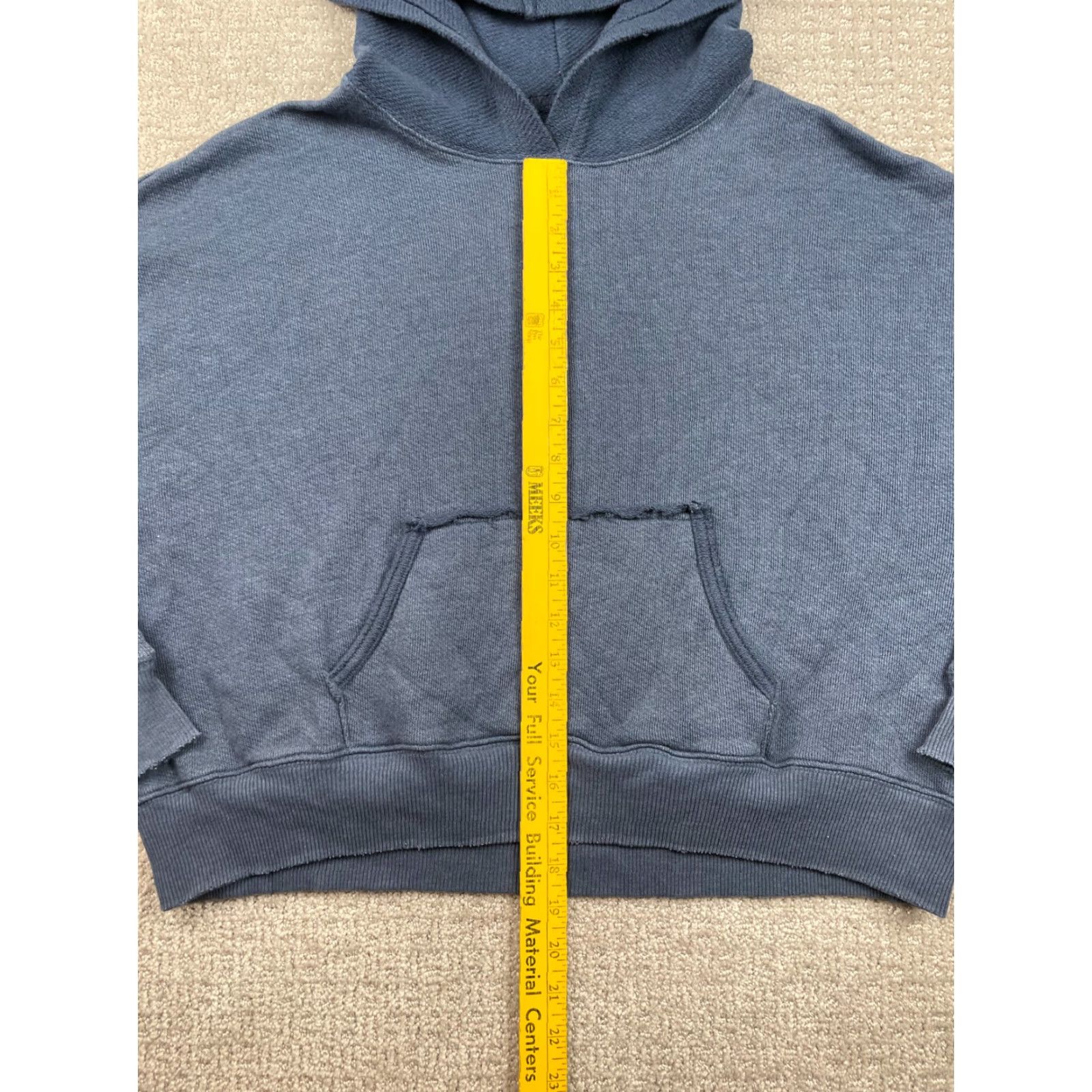 American Eagle Outfitters VINTAGE? No — American Eagle Hoodie Women S Blue Cropped Long Sleeve Pullover Terry Sweatshirt Size S / US 4 / IT 40 - 2 Thumbnail