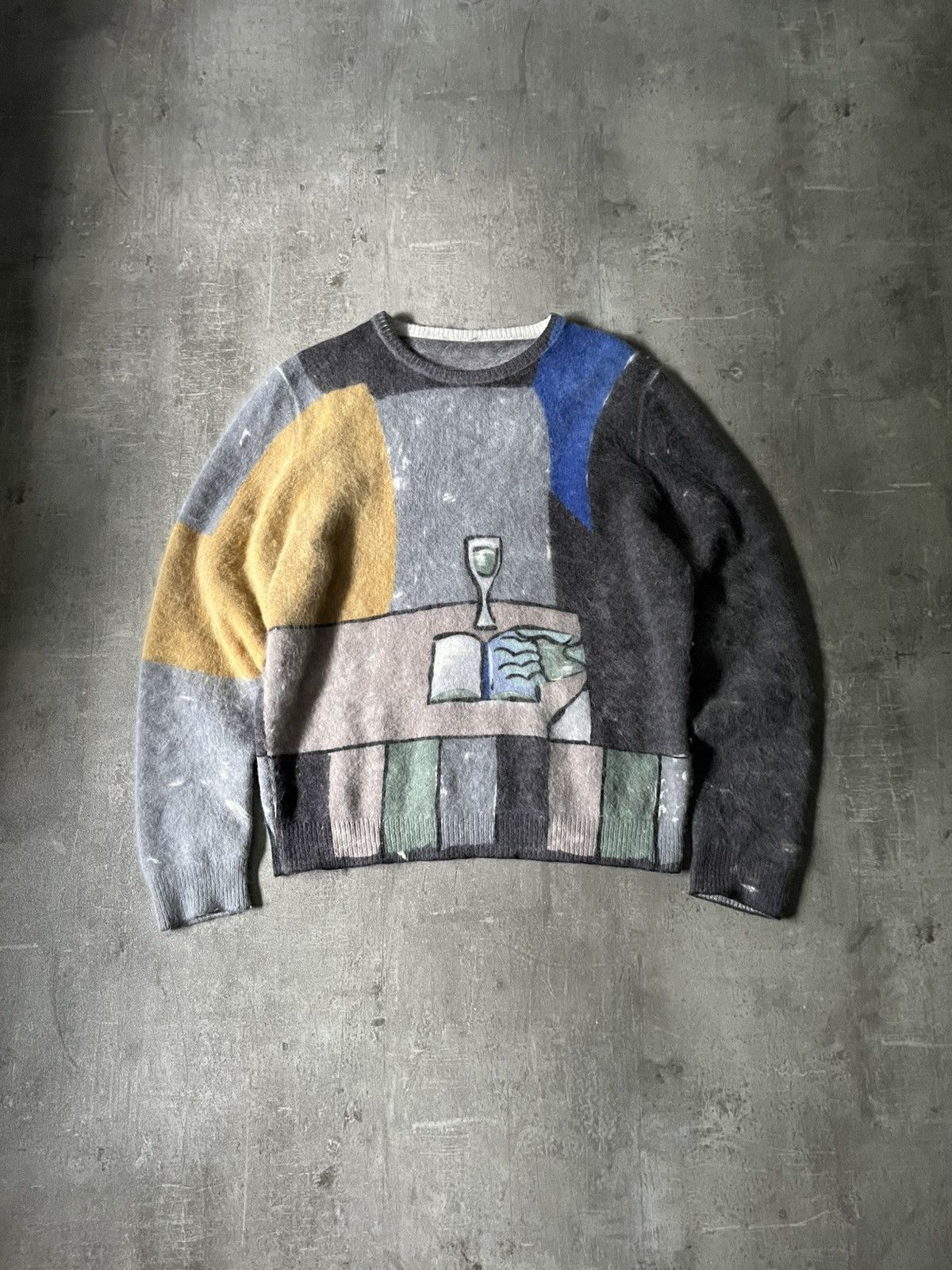 Prada Prada F/W 17 glass of wine and book angora fuzzy sweater Size US M / EU 48-50 / 2 - 1 Thumbnail