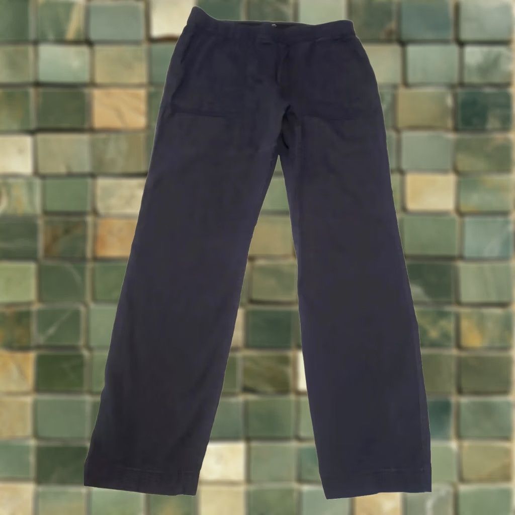 Theory THEORY Northsound Linen Blend Joggers Pants Navy Blue Size 8 Crunch Size 30" / US 8 / IT 44 - 1 Thumbnail