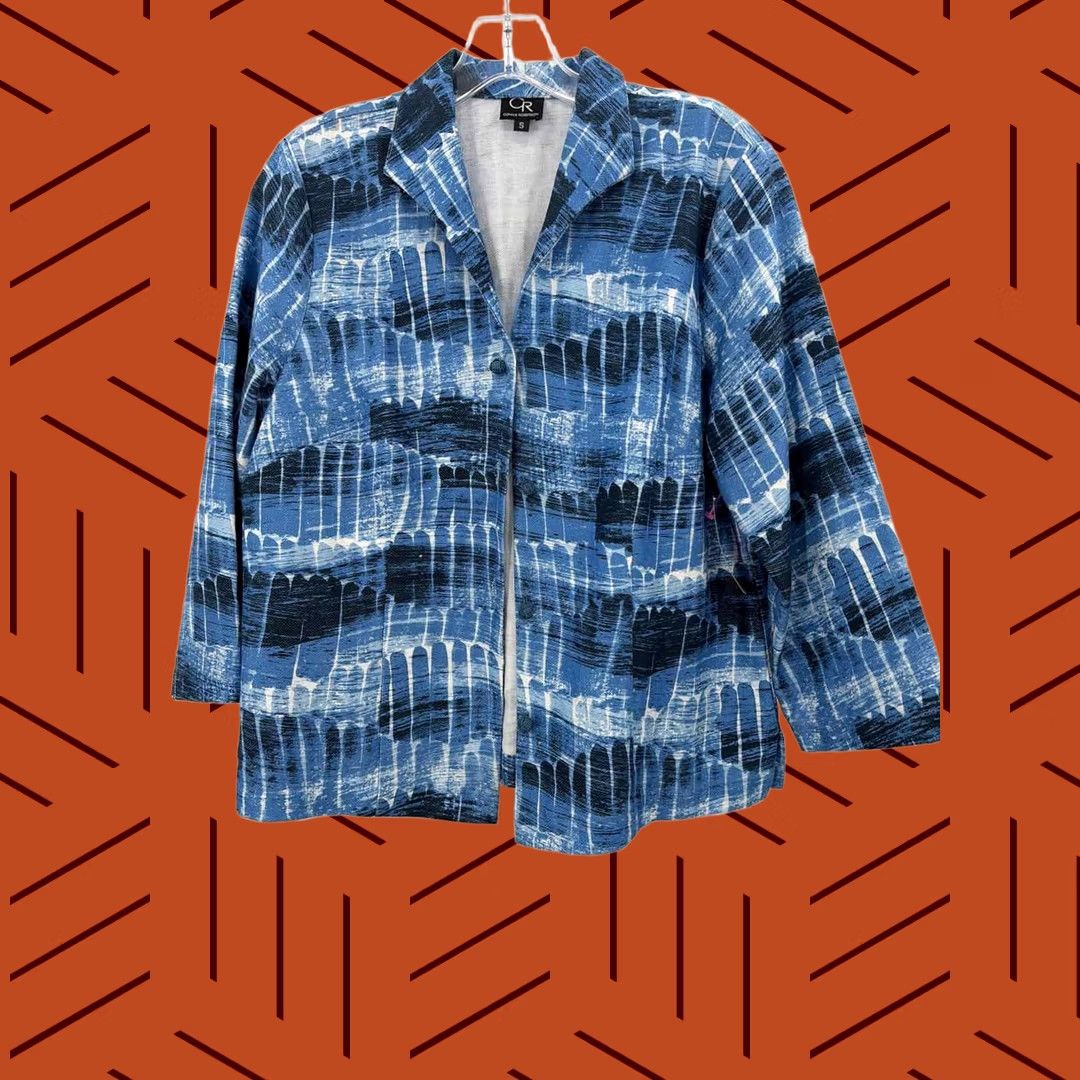 Vintage Connie Roberson Blue Small Open Jacket - Pre-Owned, Regular Size, US-Brand, Size Small, Blue Size S / US 4 / IT 40 - 1 Thumbnail