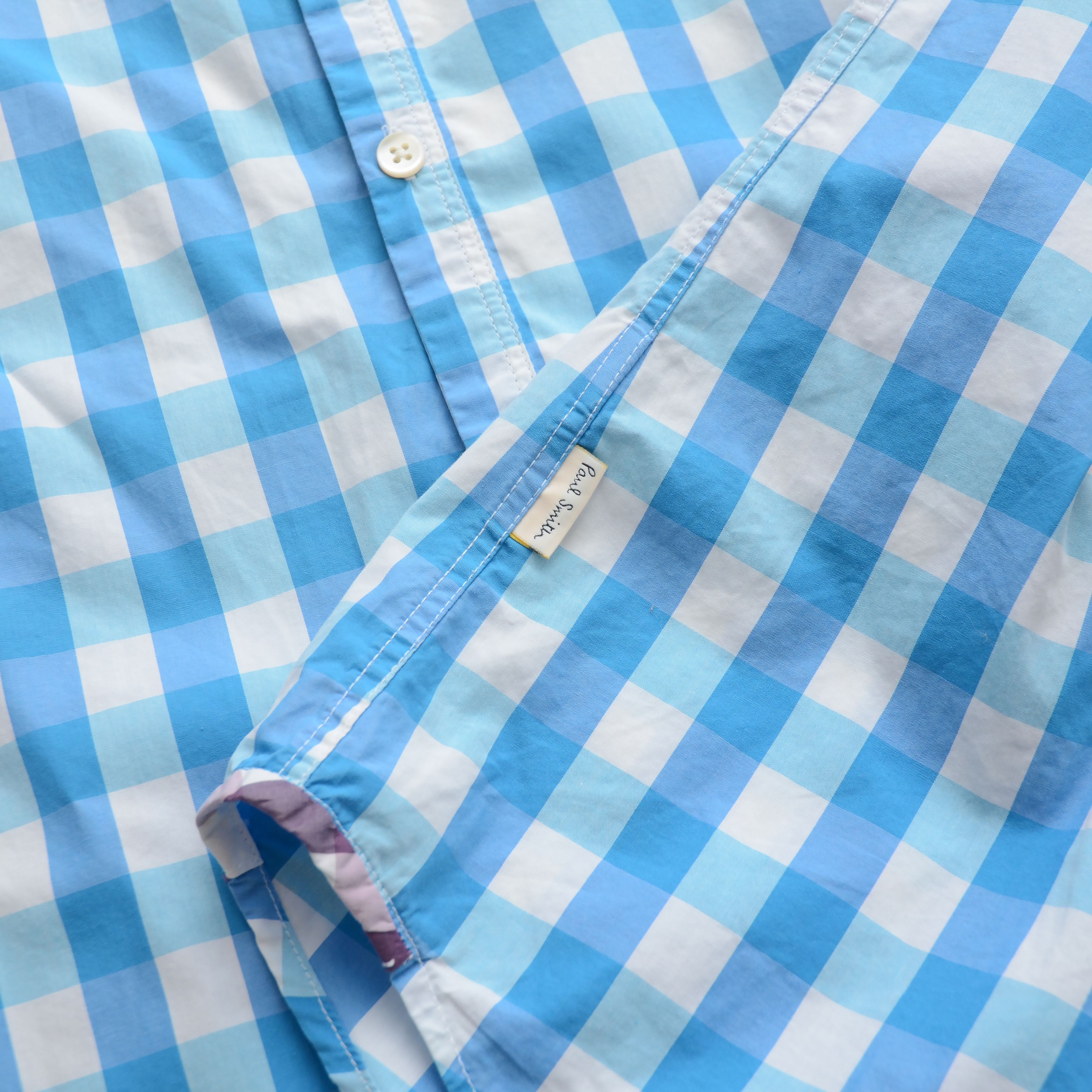 Paul Smith Paul Smith Jeans Men's Cornflower Blue Check Shirt Size M Size US M / EU 48-50 / 2 - 7 Thumbnail